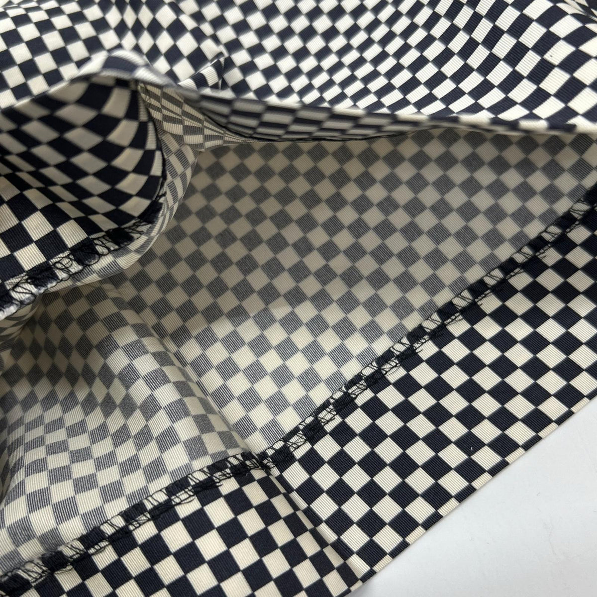DRIES VAN NOTEN Dries Van Noten Black and White Checkerboard Silk Shorts Bottoms
