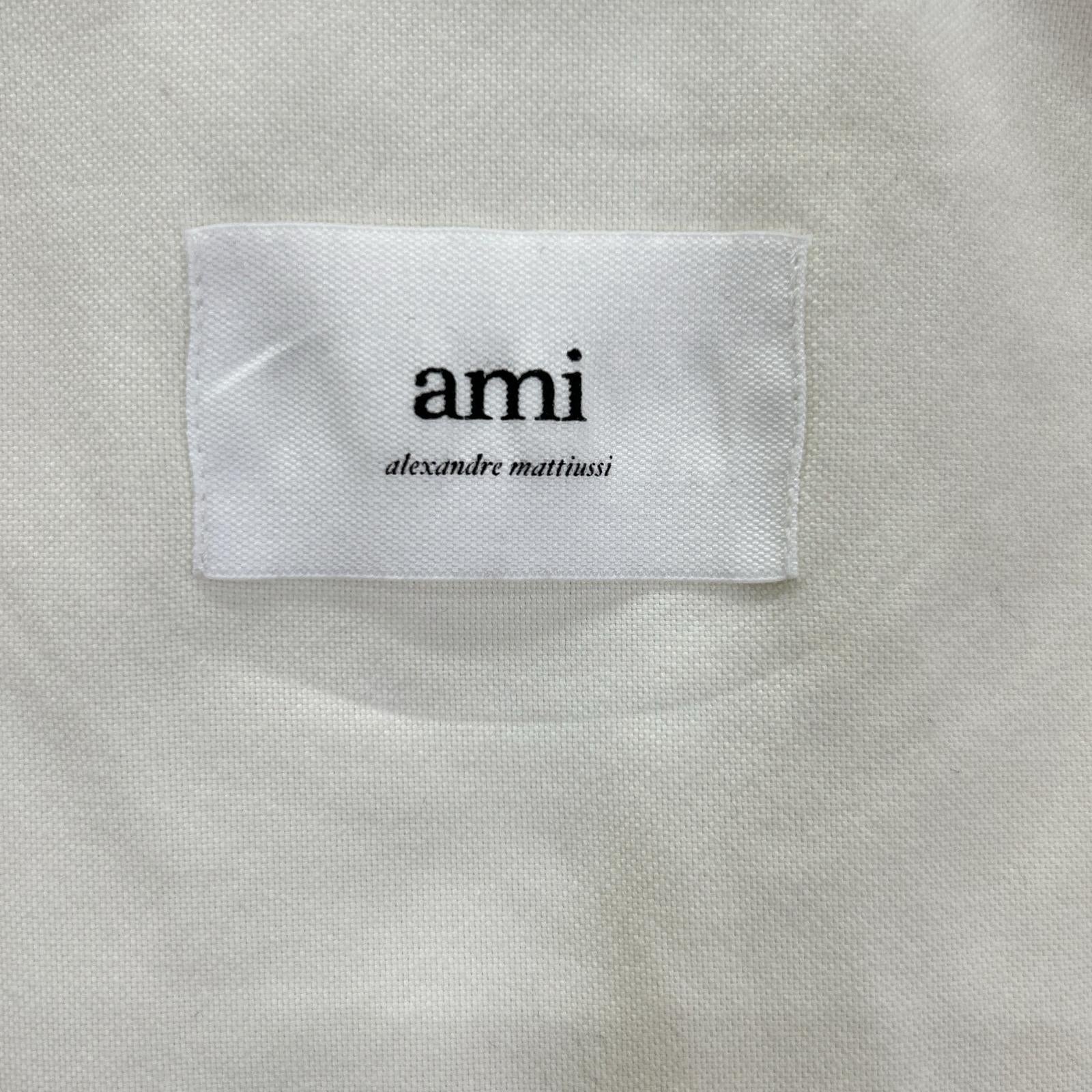 AMI Alexandre Mattiussi アミアレクサンドルマテュッシ ホワイト ハート刺繍 ボタンダウン ロングスリーブシャツ トップス