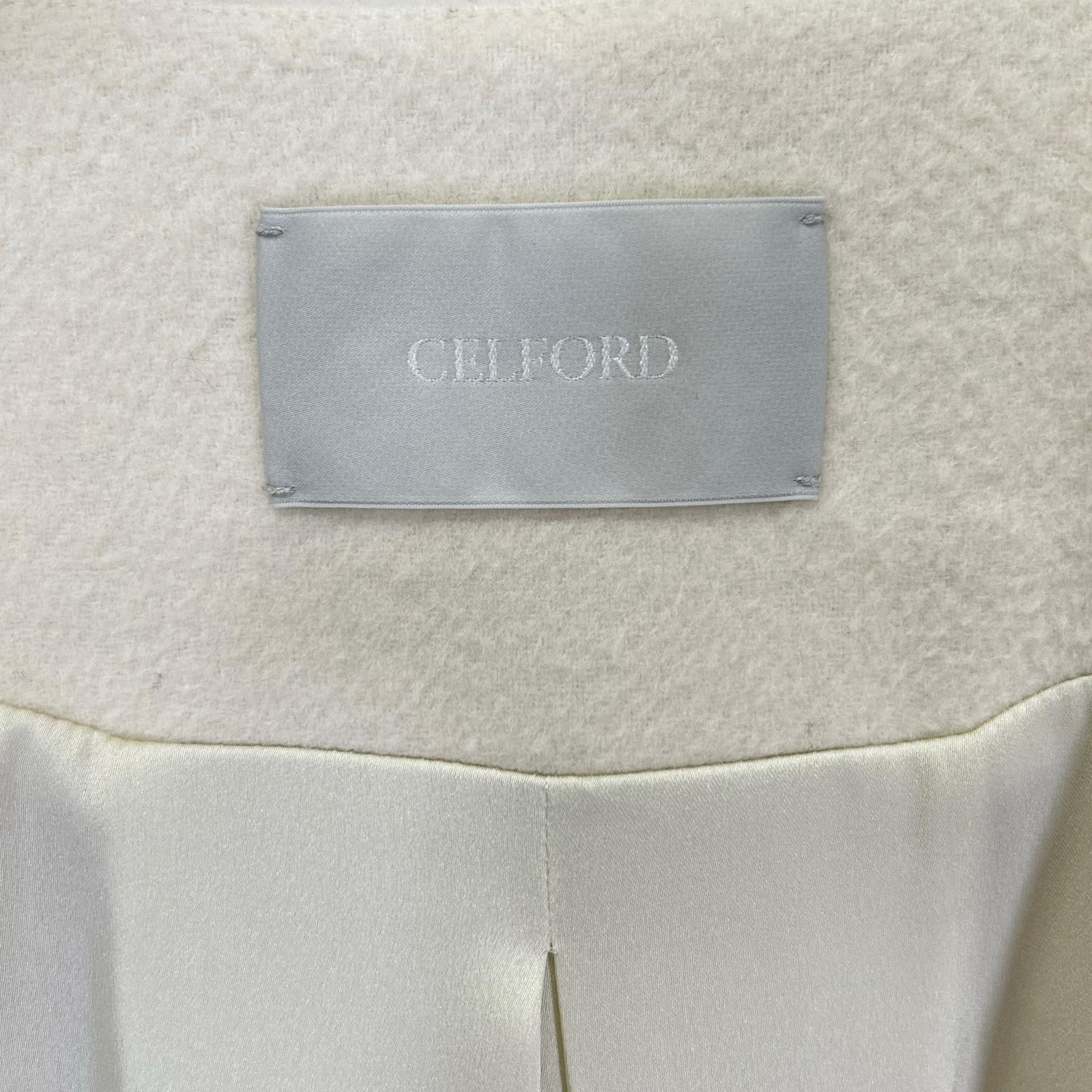 CELFORD セルフォード CWFC225001 ホワイト バックタックノーカラーコート コート