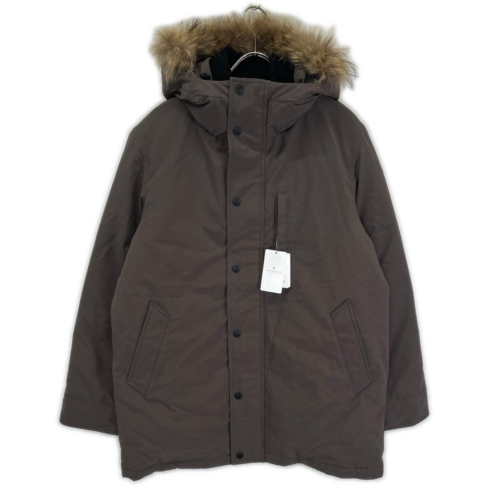 a day in the life UNITED ARROWS アデイインザライフ ユナイテッドアローズ ブラウン フェイクファー フルジップ ボタンダウンコート コート