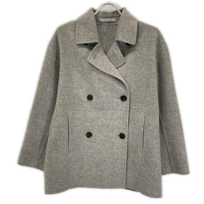 theory luxe セオリーリュクス グレー ウールカシミヤ New Motion Breton ダブルブレストコート コート