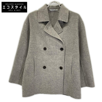 theory luxe セオリーリュクス グレー ウールカシミヤ New Motion Breton ダブルブレストコート コート