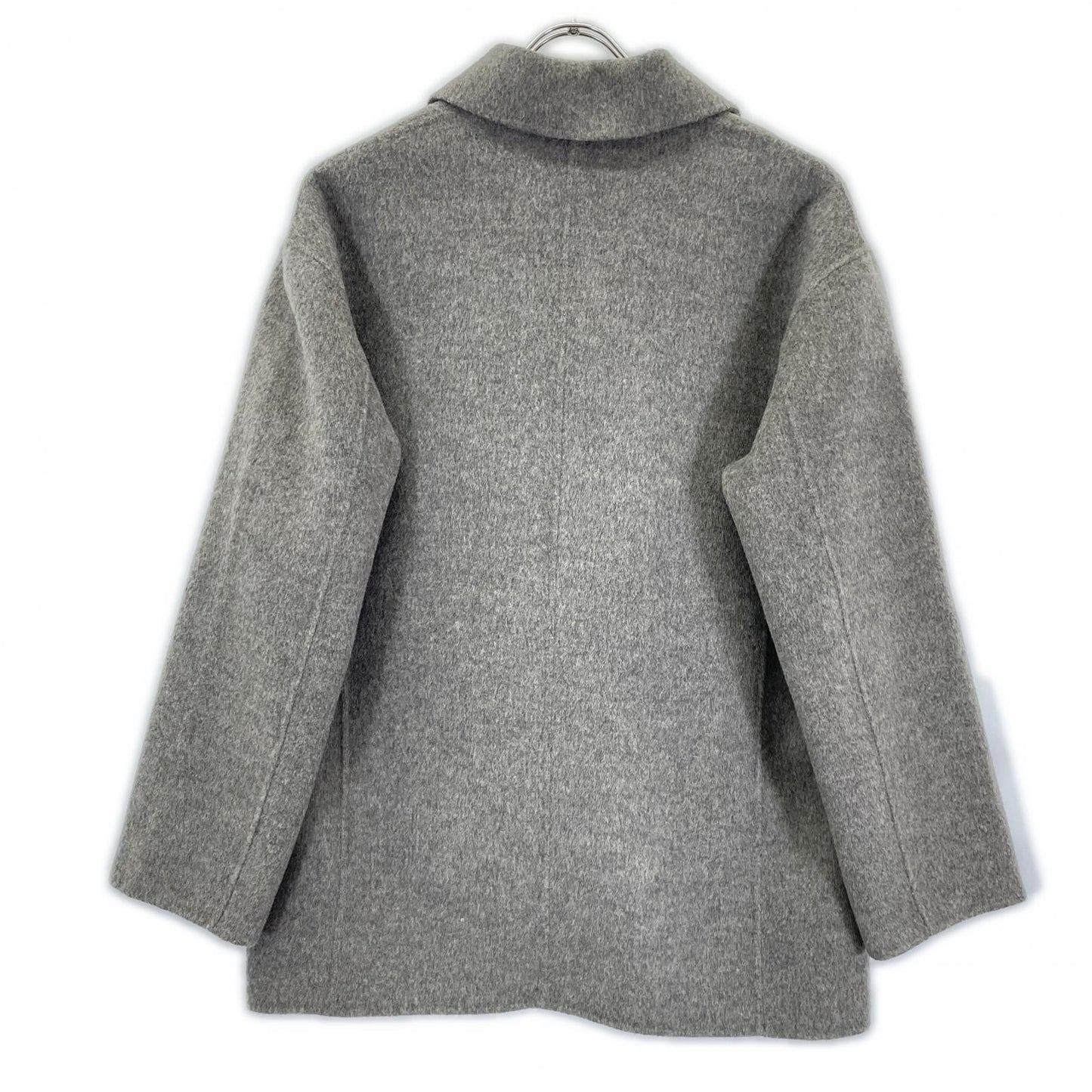 theory luxe セオリーリュクス グレー ウールカシミヤ New Motion Breton ダブルブレストコート コート