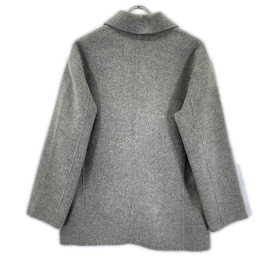 theory luxe セオリーリュクス グレー ウールカシミヤ New Motion Breton ダブルブレストコート コート