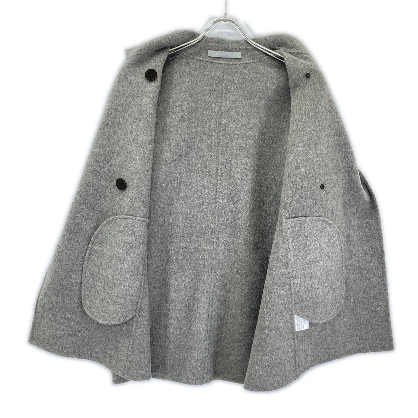 theory luxe セオリーリュクス グレー ウールカシミヤ New Motion Breton ダブルブレストコート コート