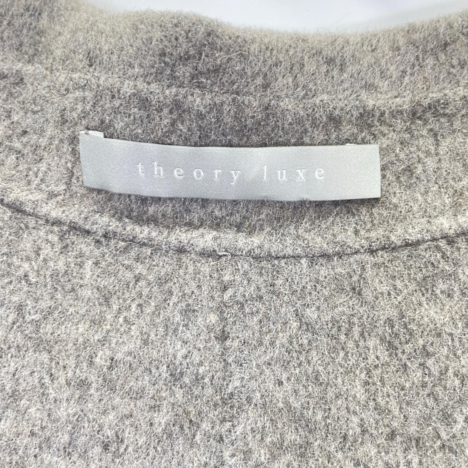 theory luxe セオリーリュクス グレー ウールカシミヤ New Motion Breton ダブルブレストコート コート