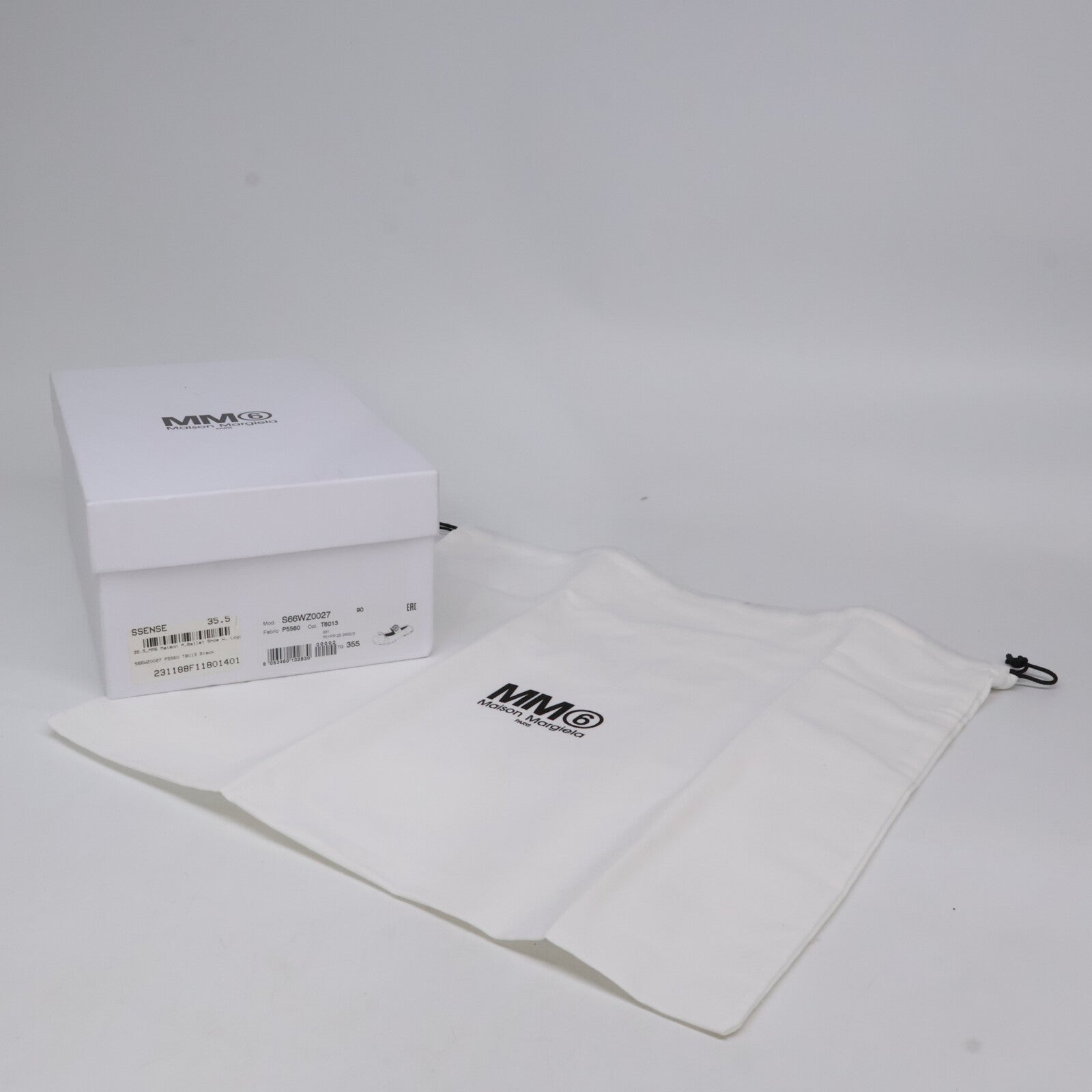 MM6 エムエムシックス 【美品】S66WZ0027 P5560 T8013 カレンダーロゴバンド スクエアトゥ サテン バレエ シューズ シューズ