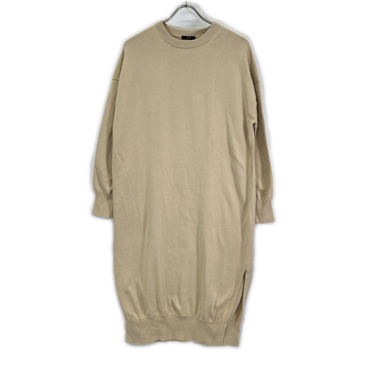 YLEVE YLEVE beige crew-neck knit dress