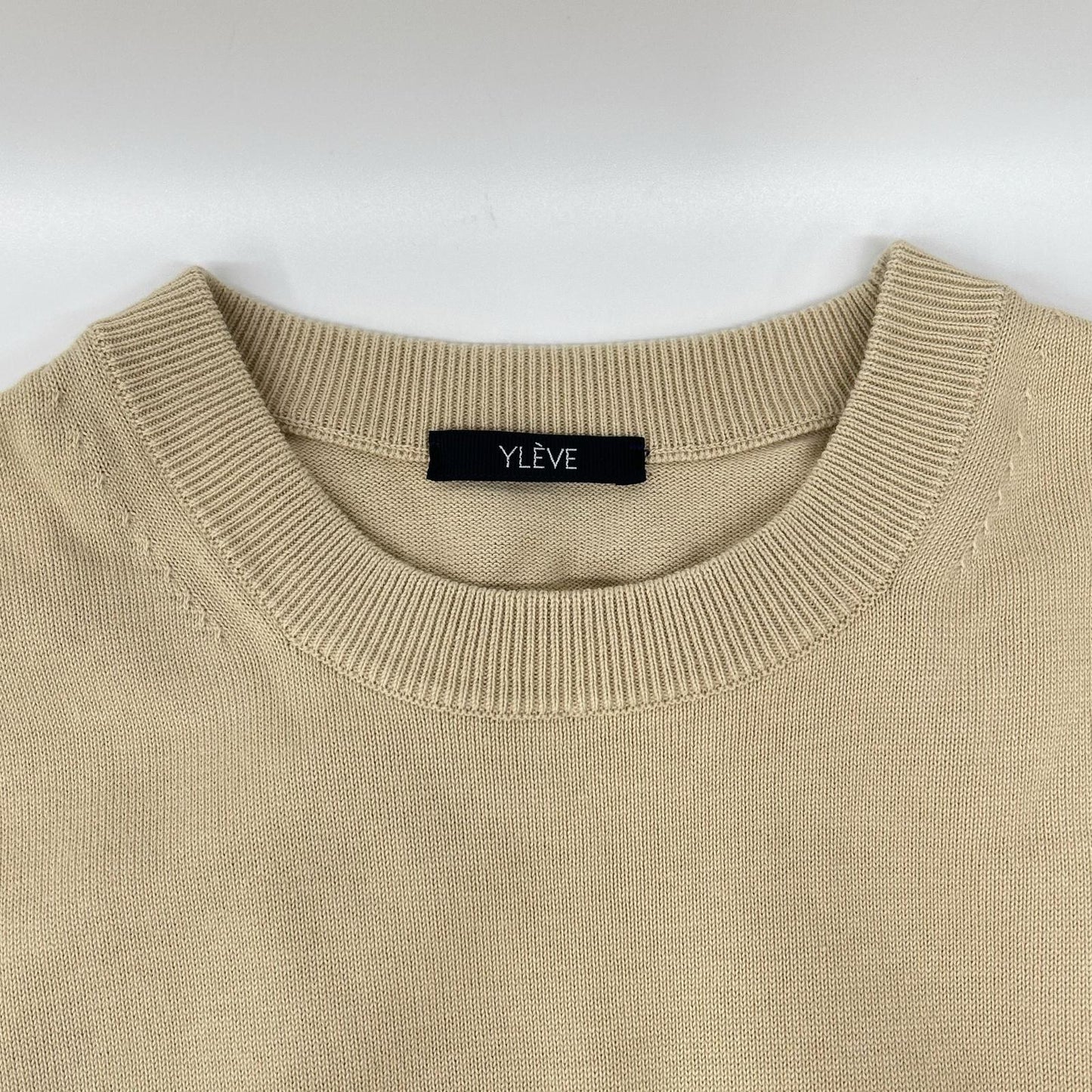 YLEVE YLEVE beige crew-neck knit dress