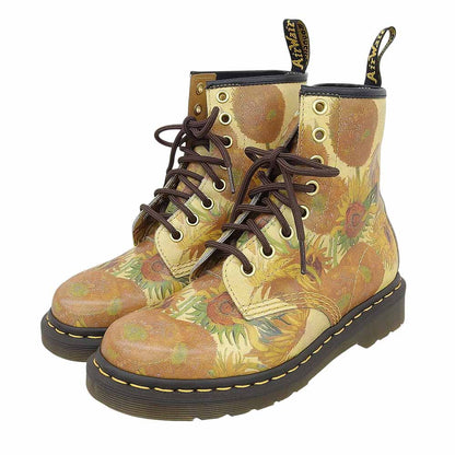 Dr.Martens ドクターマーチン 新品同様 ゴッホ ひまわり 1460 8ホールブーツ レディース イエロー UK 3 27928102 シューズ