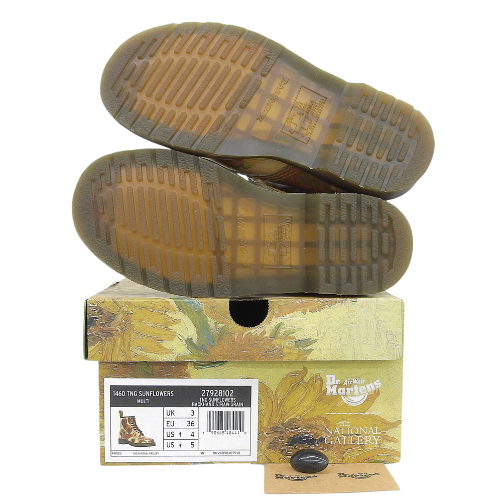 Dr.Martens ドクターマーチン 新品同様 ゴッホ ひまわり 1460 8ホールブーツ レディース イエロー UK 3 27928102 シューズ