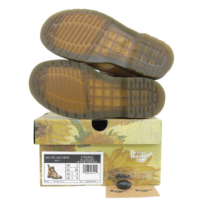 Dr.Martens ドクターマーチン 新品同様 ゴッホ ひまわり 1460 8ホールブーツ レディース イエロー UK 3 27928102 シューズ