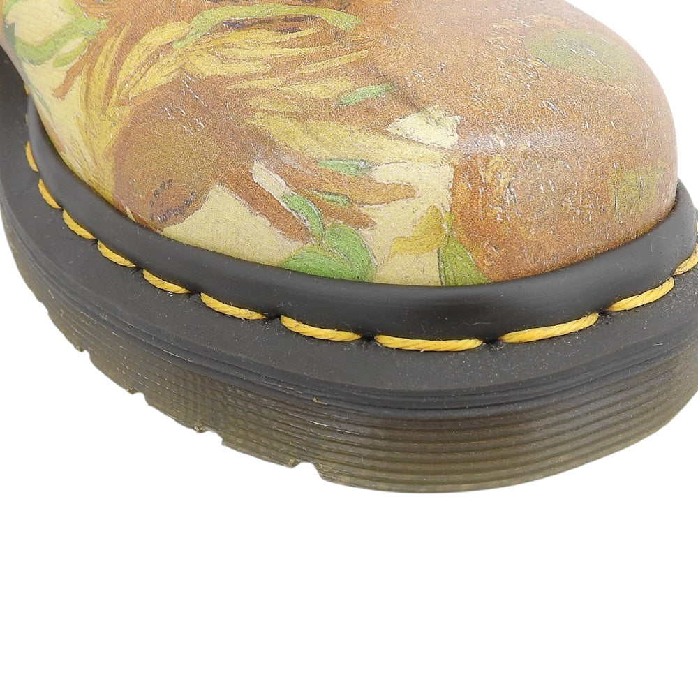 Dr.Martens ドクターマーチン 新品同様 ゴッホ ひまわり 1460 8ホールブーツ レディース イエロー UK 3 27928102 シューズ