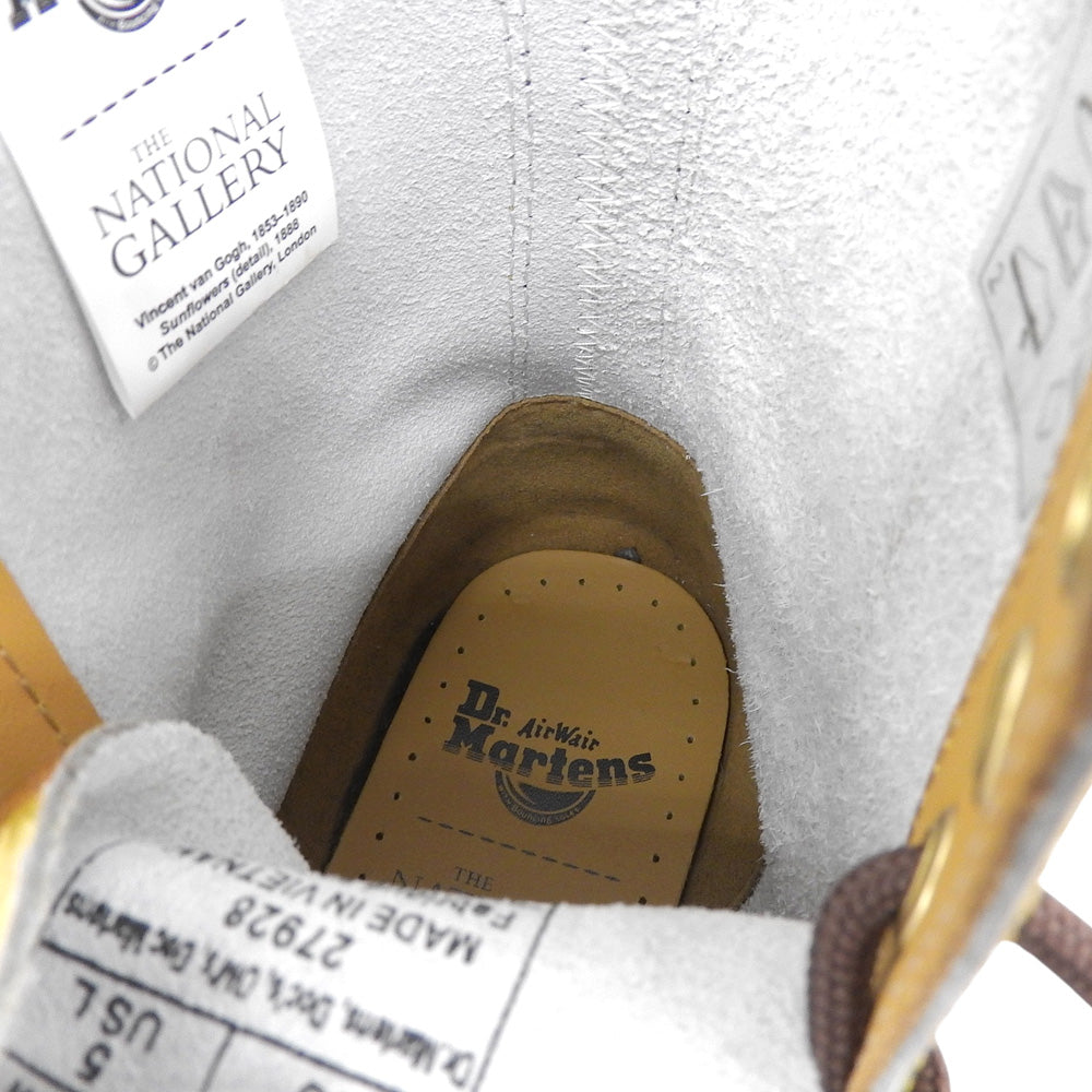 Dr.Martens ドクターマーチン 新品同様 ゴッホ ひまわり 1460 8ホールブーツ レディース イエロー UK 3 27928102 シューズ