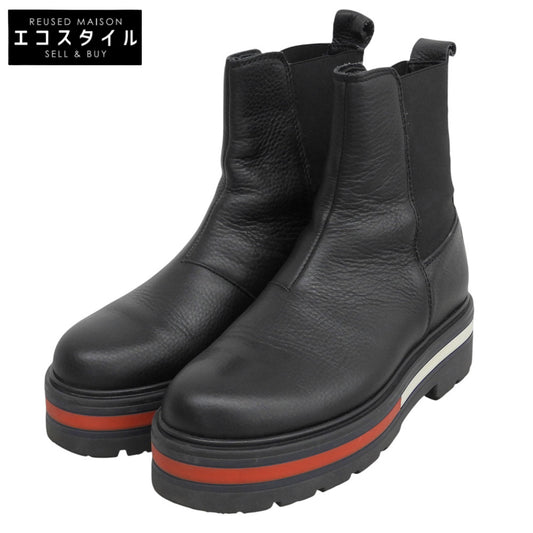 tommy jeans トミージーンズ Flag Outsole Chelsea Boot レザー シューズ レディース 黒 ブラック 36 EN0EN01069 シューズ