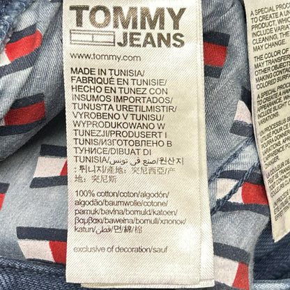 tommy jeans トミージーンズ ブルー 総柄 染め ローライズバギージーンズ ボトムス