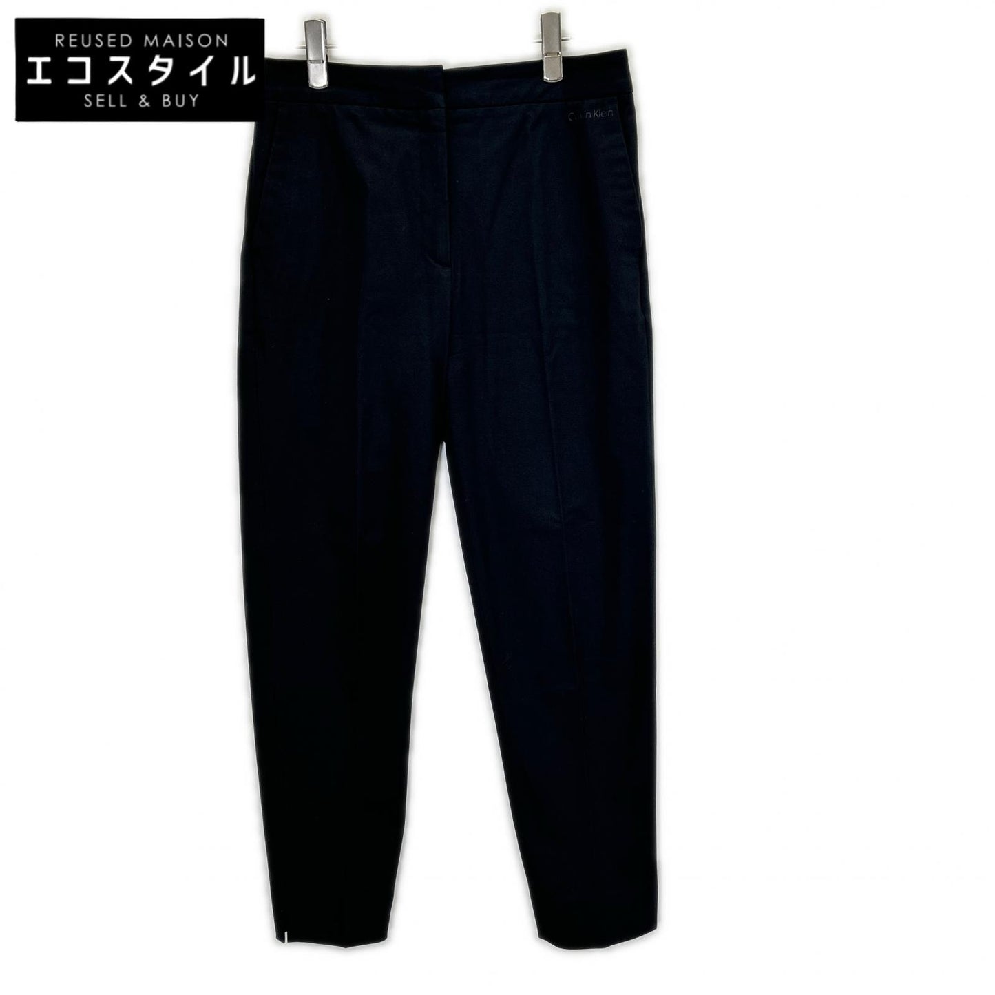 CalvinKlein カルバンクライン ブラック センタープレス シガレットパンツ ボトムス