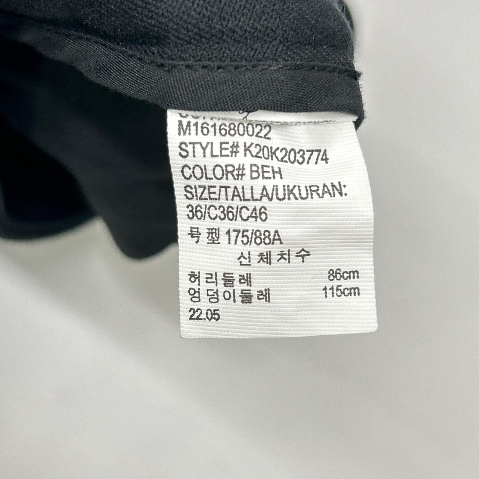 CalvinKlein カルバンクライン ブラック センタープレス シガレットパンツ ボトムス