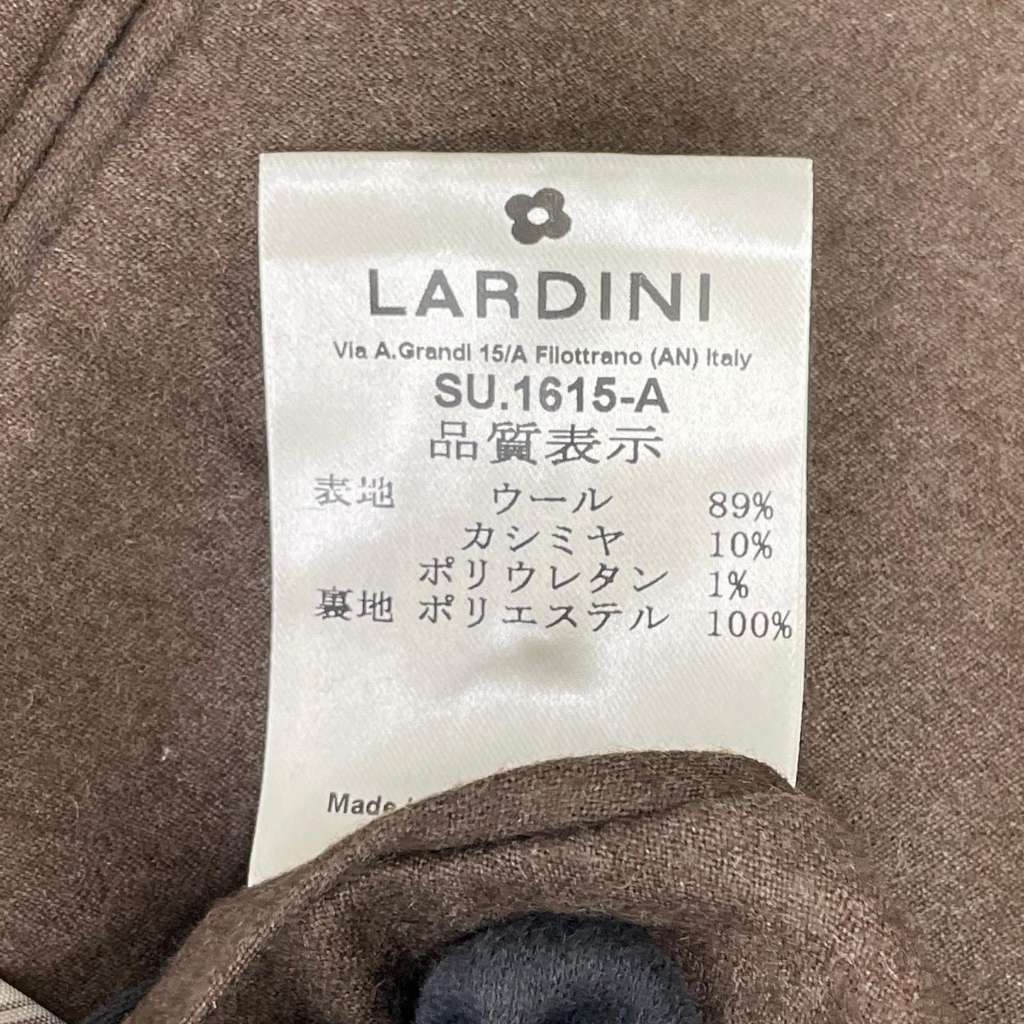 LARDINI ラルディーニ JY6107AQ ブラウン ウールカシミヤ ADVANCE/アドヴァンス 3B段返り シングルスーツ セットアップ スーツ セットアップ
