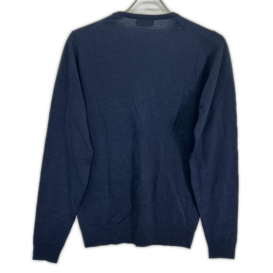 JOHN SMEDLEY ジョンスメドレー ネイビー ウール クルーネック 長袖 ニット トップス