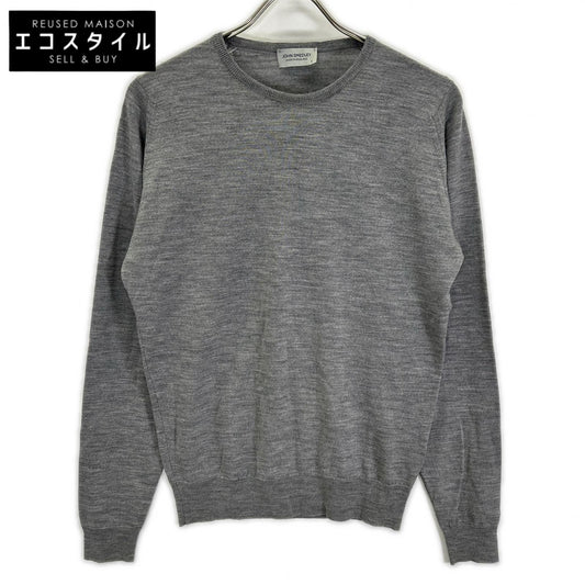 JOHN SMEDLEY ジョンスメドレー グレー ウール クルーネック 長袖 ニット トップス
