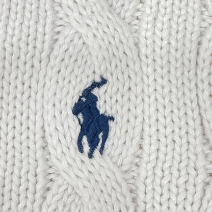 POLObyRalphLauren ポロラルフローレン ホワイト ケーブルニット ショートスリーブ カーディガン トップス