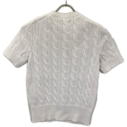 POLObyRalphLauren ポロラルフローレン ホワイト ケーブルニット ショートスリーブ カーディガン トップス