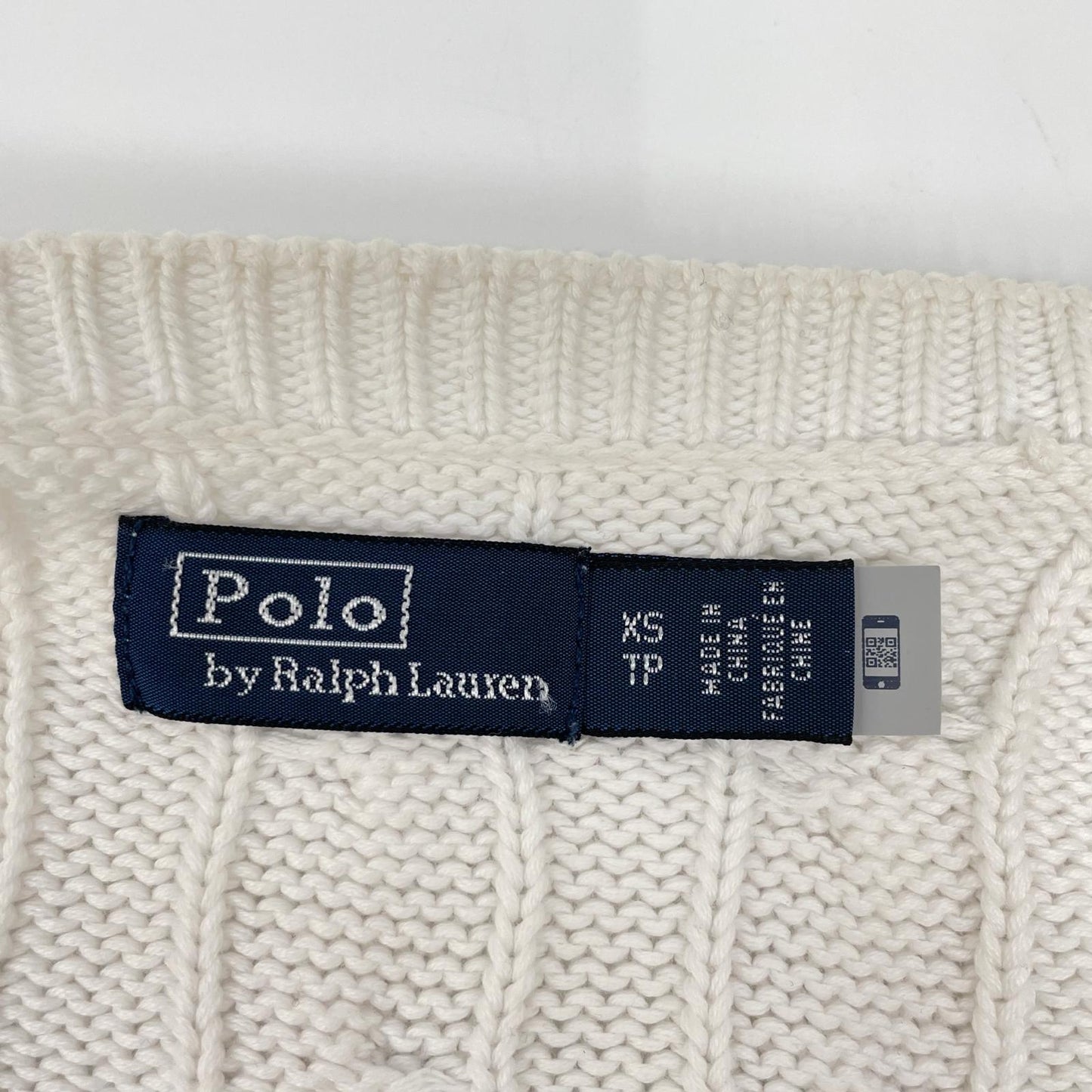 POLObyRalphLauren ポロラルフローレン ホワイト ケーブルニット ショートスリーブ カーディガン トップス