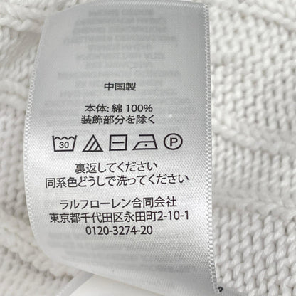 POLObyRalphLauren ポロラルフローレン ホワイト ケーブルニット ショートスリーブ カーディガン トップス
