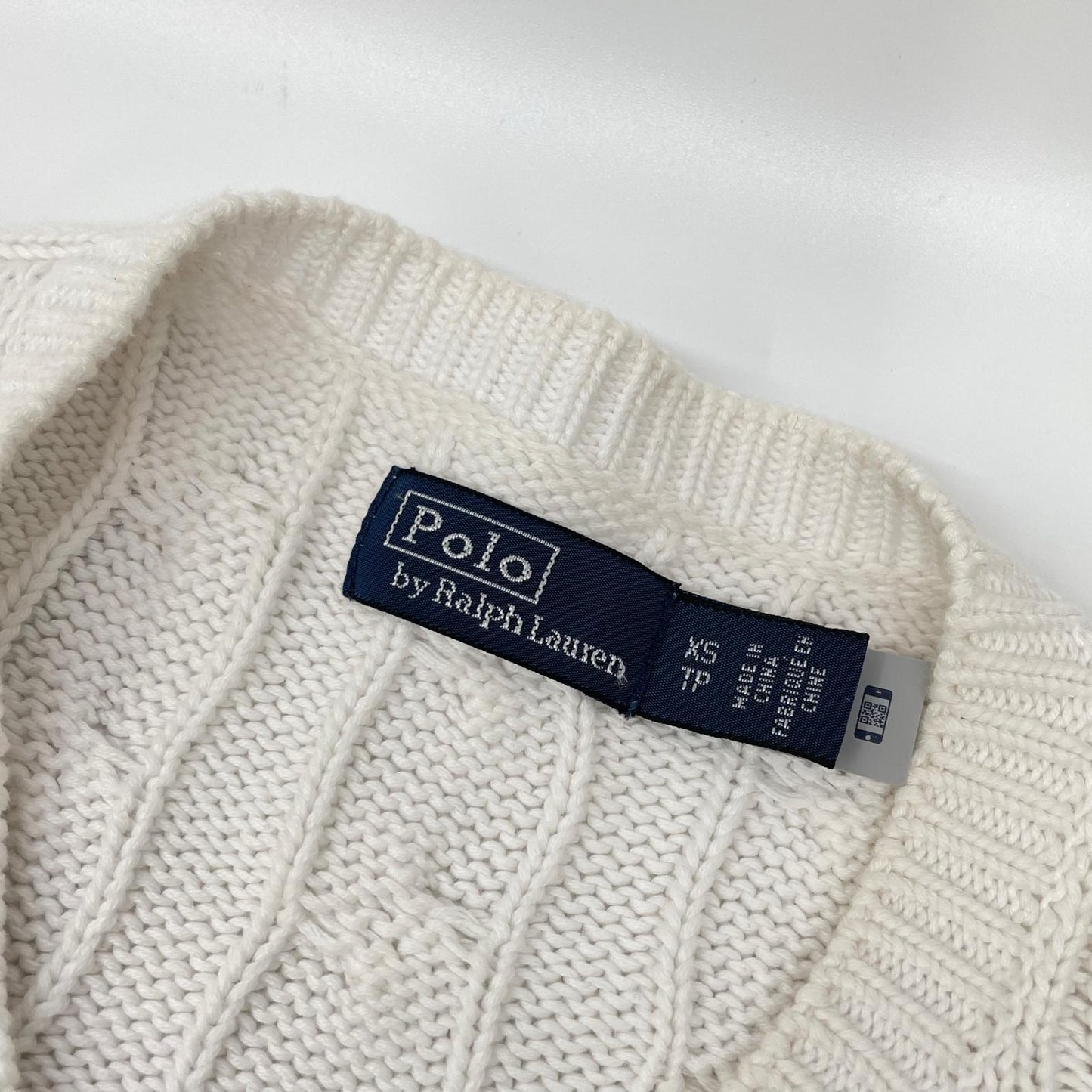 POLObyRalphLauren ポロラルフローレン ホワイト ケーブルニット ショートスリーブ カーディガン トップス