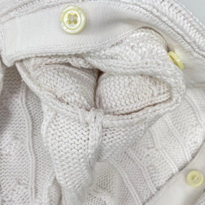 POLObyRalphLauren ポロラルフローレン ホワイト ケーブルニット ショートスリーブ カーディガン トップス