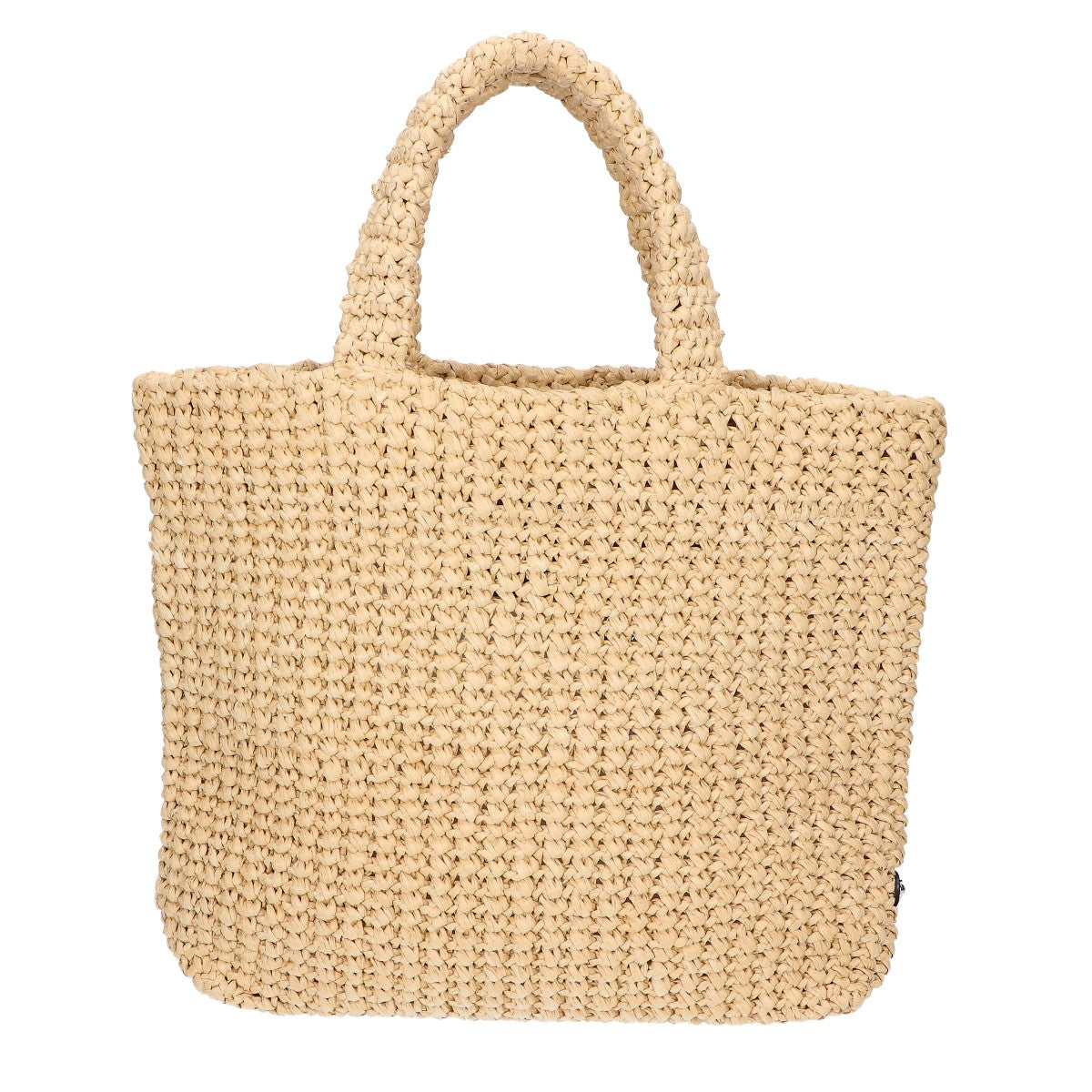 PRADA プラダ 美品 1BG422 ラフィア トライアングルプレート ロゴジャガード スモールクロシェ トートバッグ