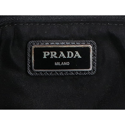 PRADA プラダ 美品 2VL003 ナイロン x サフィアーノ ロゴデザイン トライアングルプレート キルティングウエストバッグ ボディバッグ