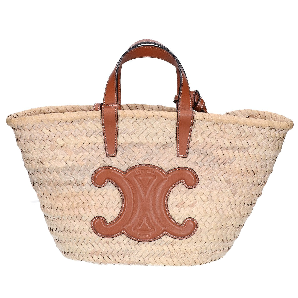 CELINE セリーヌ 【美品】ティーン CELINE クラシック パニエ / ラフィア＆カーフスキン かごバッグ トートバッグ