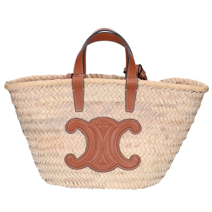 CELINE セリーヌ 【美品】ティーン CELINE クラシック パニエ / ラフィア＆カーフスキン かごバッグ トートバッグ