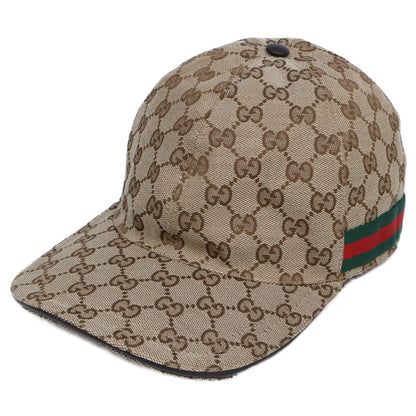 GUCCI グッチ 【美品】200035 GGキャンバス シェリーライン キャップ 帽子