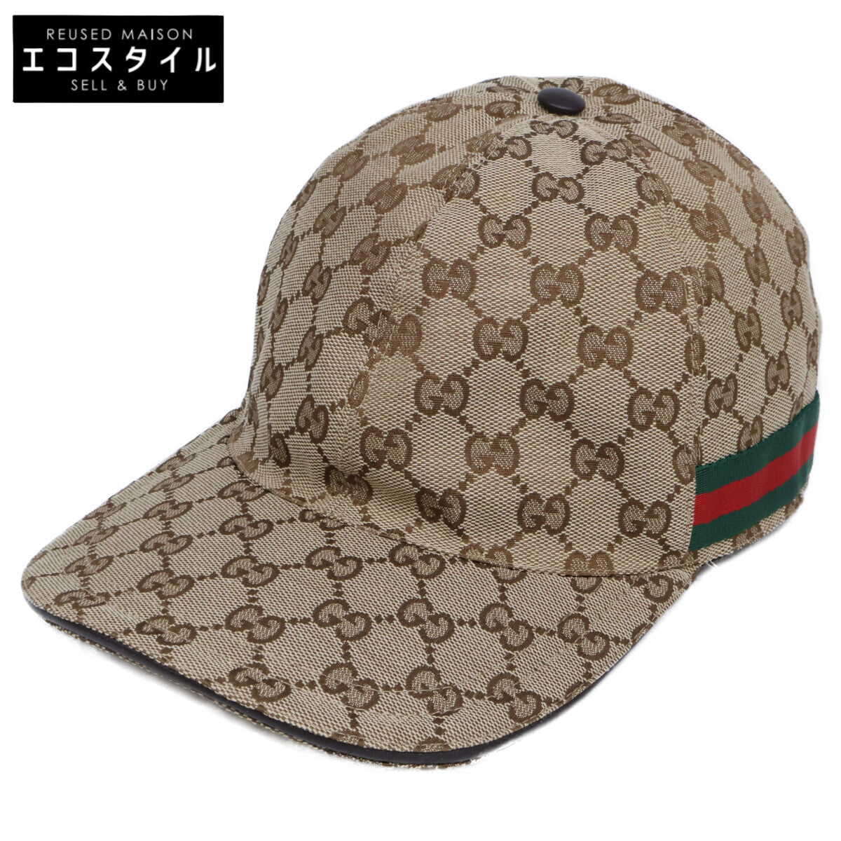 GUCCI グッチ 【美品】200035 GGキャンバス シェリーライン キャップ 帽子