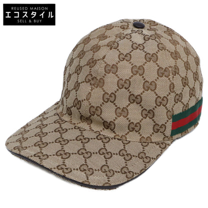 GUCCI グッチ 【美品】200035 GGキャンバス シェリーライン キャップ 帽子