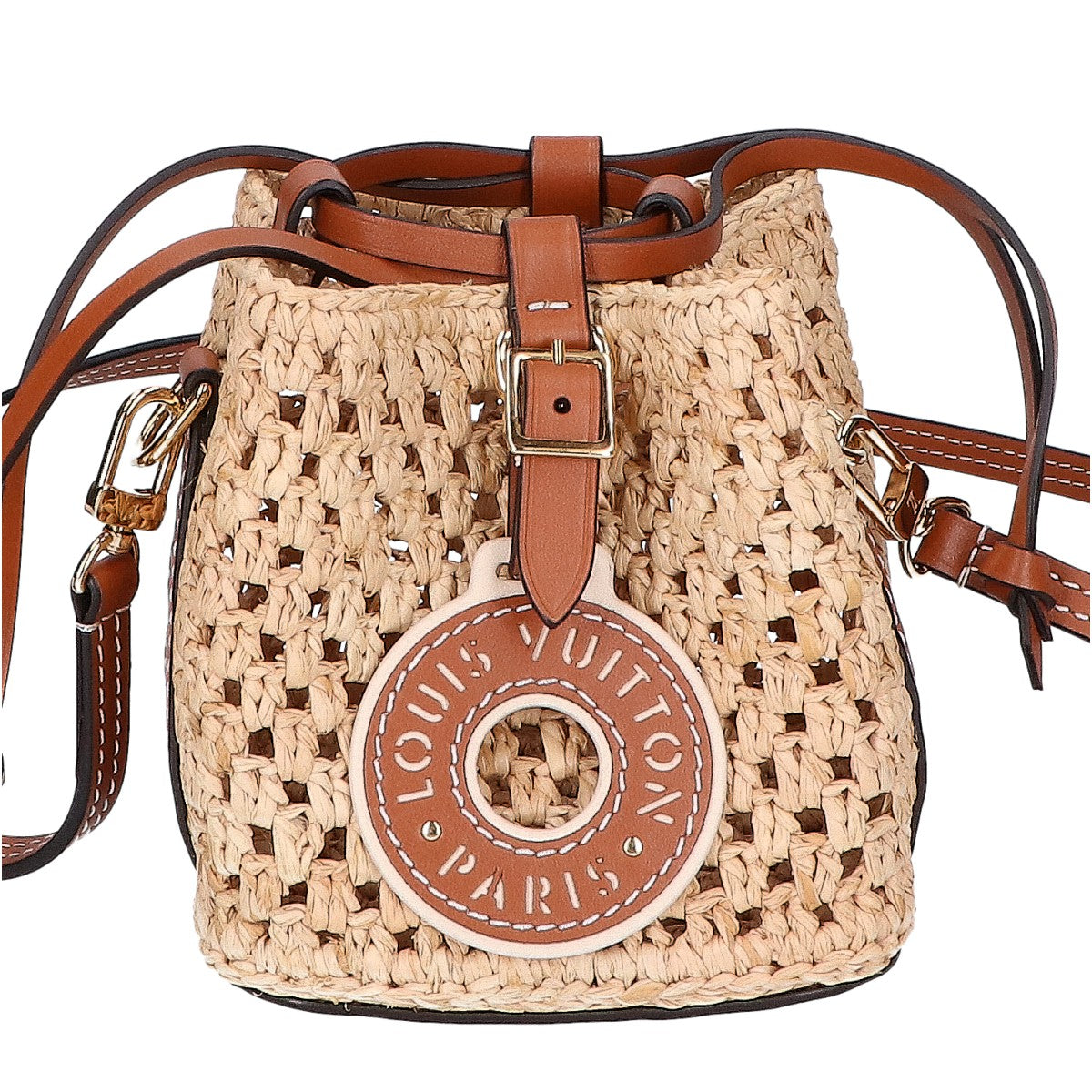 LOUIS VUITTON ルイヴィトン 新品同様 M83521 ラフィア ノエ・パース 2WAYドローストリング ショルダーバッグ