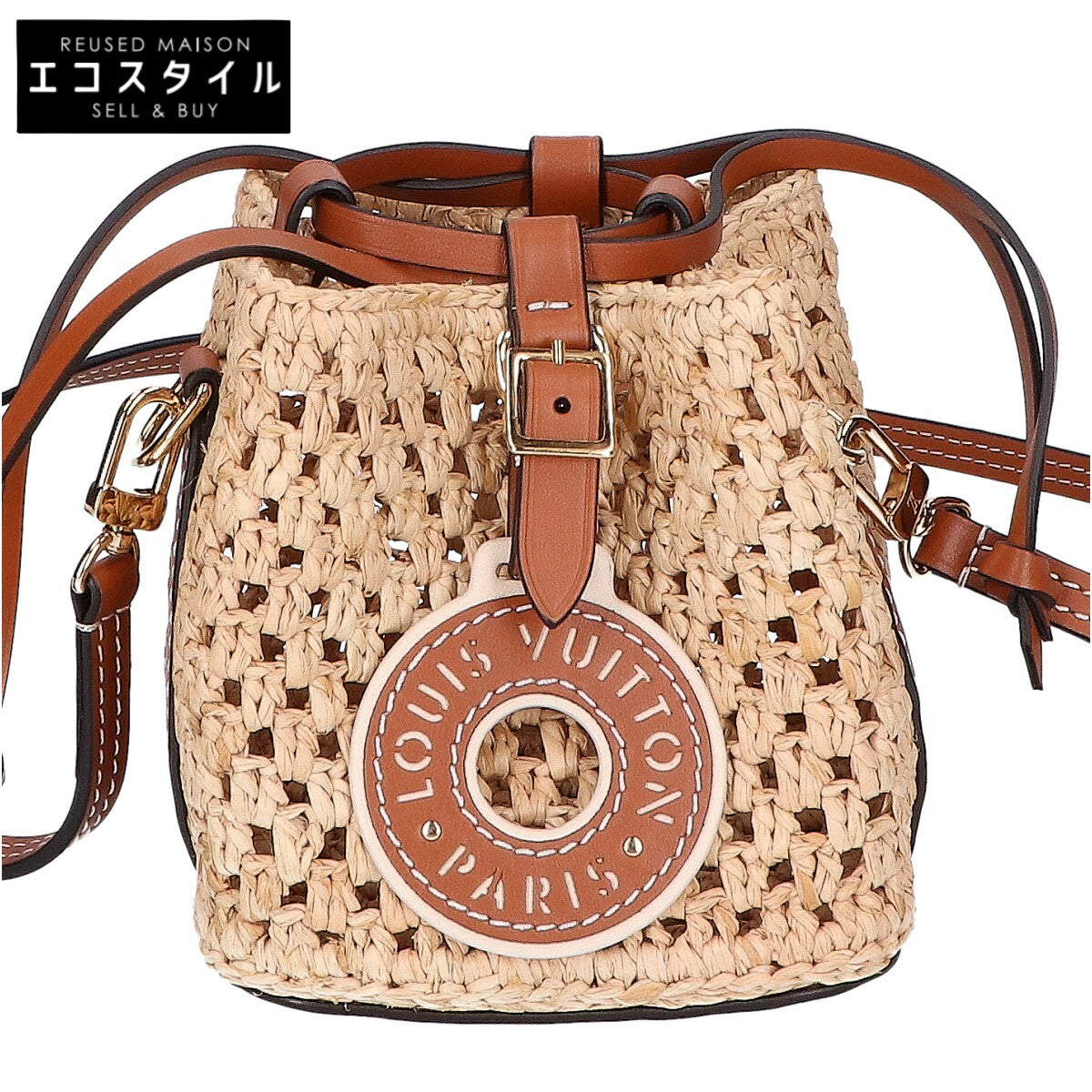 LOUIS VUITTON ルイヴィトン 新品同様 M83521 ラフィア ノエ・パース 2WAYドローストリング ショルダーバッグ