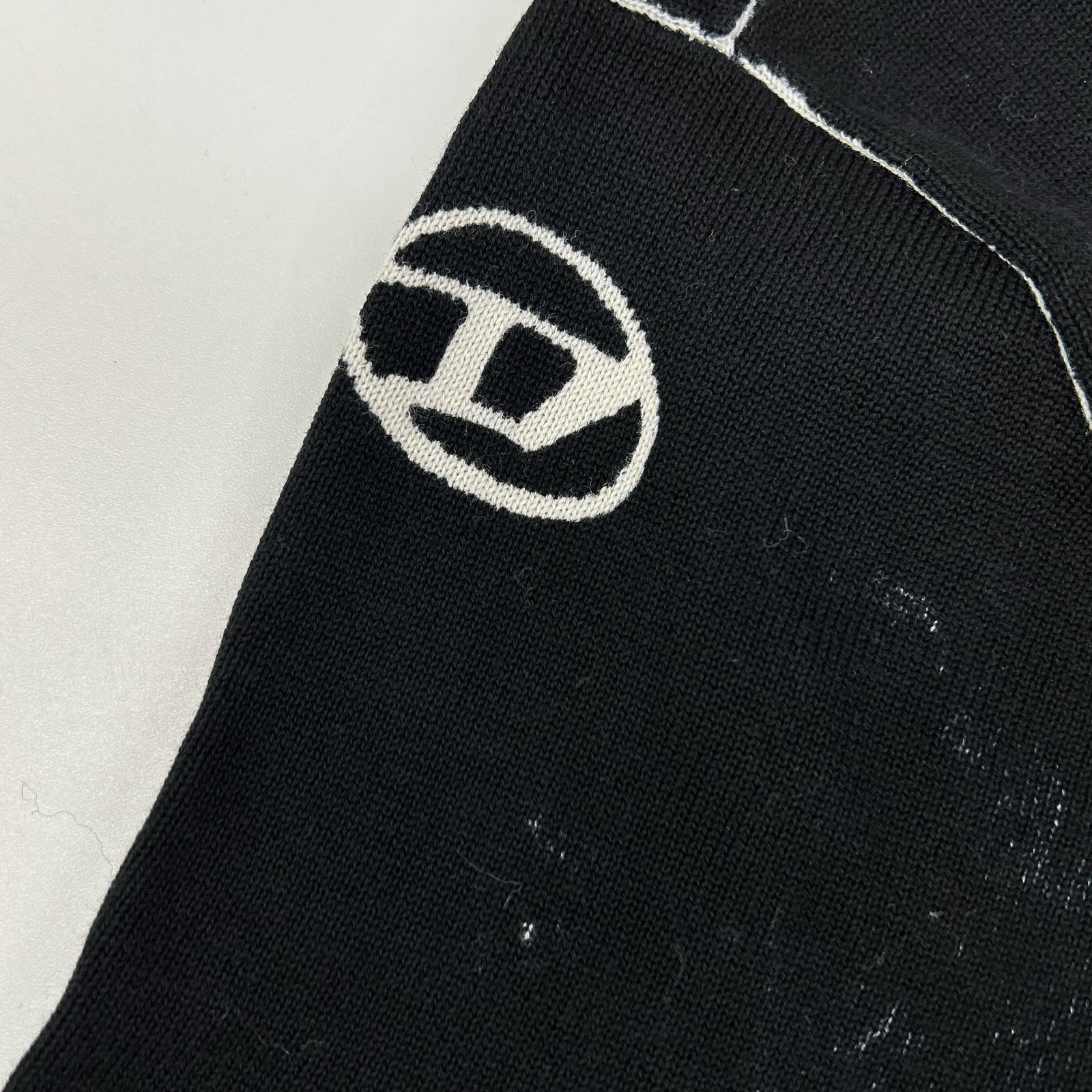 DIESEL ディーゼル A11187 24SS ブラック K-LARENCE-B ブリーチ加工クルーネックニット トップス