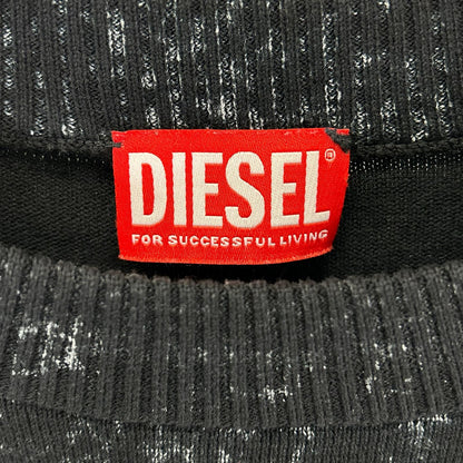 DIESEL ディーゼル A11187 24SS ブラック K-LARENCE-B ブリーチ加工クルーネックニット トップス