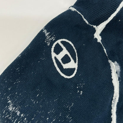 DIESEL ディーゼル A11187 24SS ブルー K-LARENCE-B ブリーチ加工クルーネックニット トップス