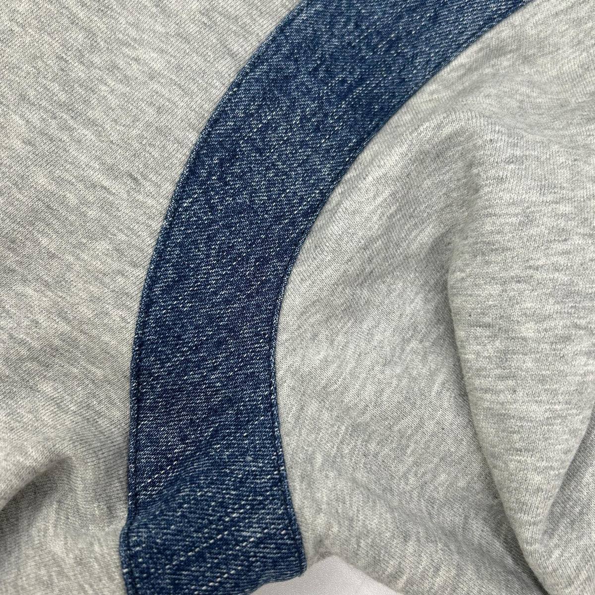 DIESEL ディーゼル グレー デニム切替 フーデッドジップアップパーカ トップス