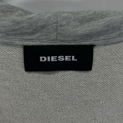 DIESEL ディーゼル グレー デニム切替 フーデッドジップアップパーカ トップス