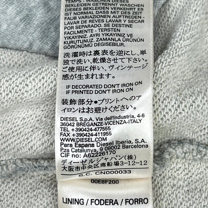 DIESEL ディーゼル グレー デニム切替 フーデッドジップアップパーカ トップス
