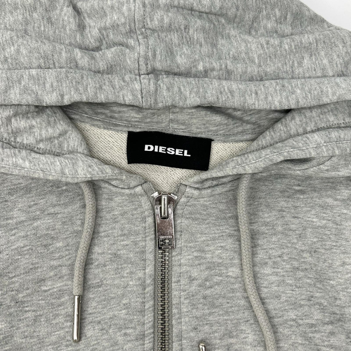 DIESEL ディーゼル グレー デニム切替 フーデッドジップアップパーカ トップス