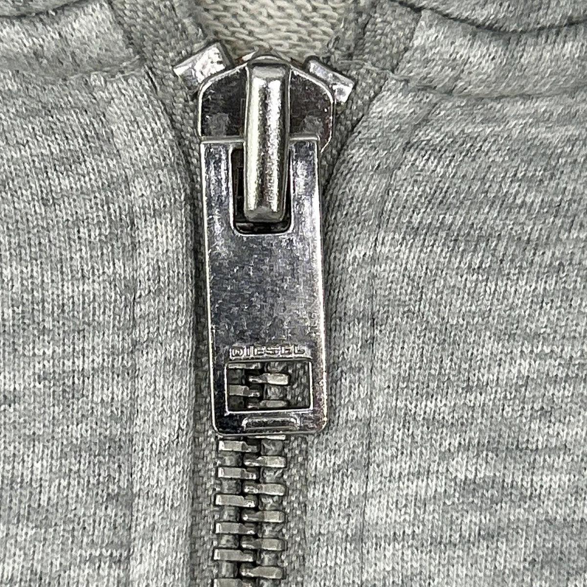 DIESEL ディーゼル グレー デニム切替 フーデッドジップアップパーカ トップス