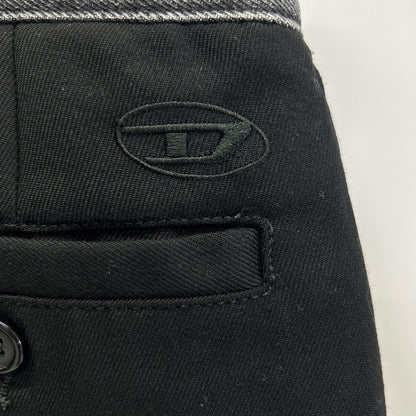 DIESEL Diesel Black P-GOLD-A Belted Wide-Leg Pants Bottoms