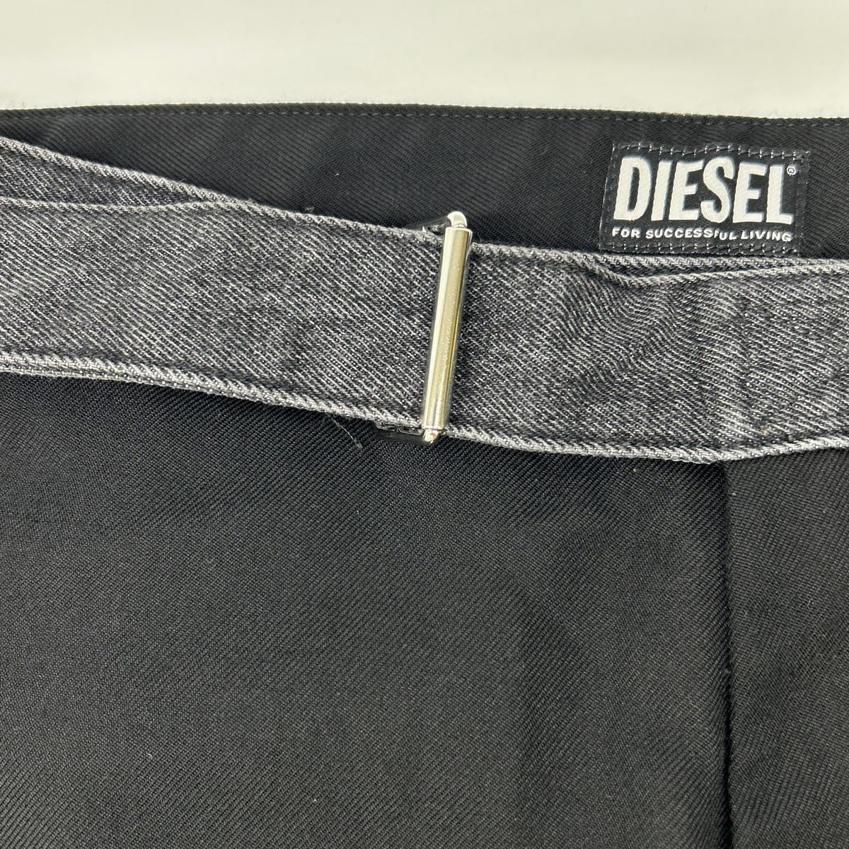 DIESEL Diesel Black P-GOLD-A Belted Wide-Leg Pants Bottoms